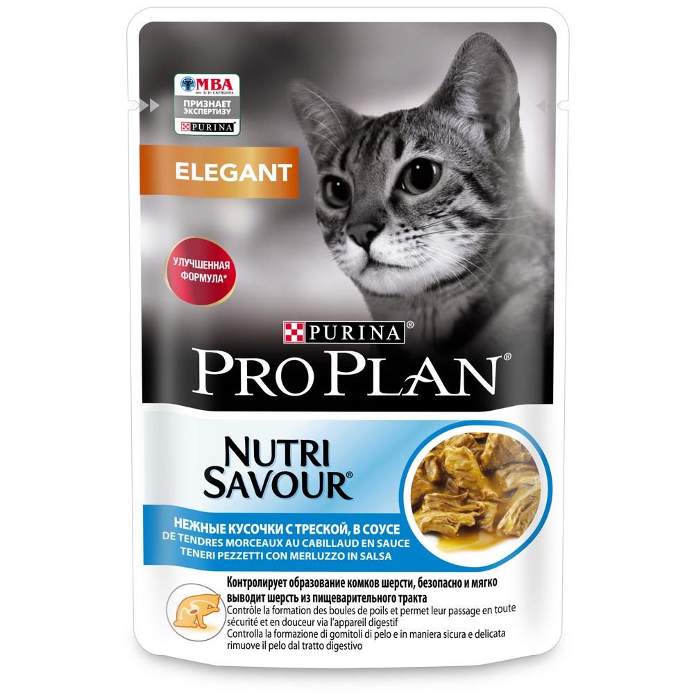 Корм влажный для кошек ProPlan Derma care, треска в соусе, 85 г