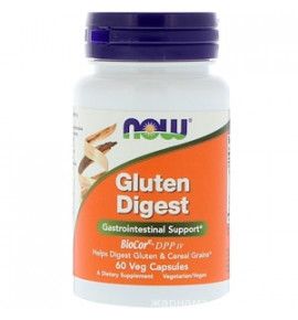 NOW Gluten Digest - Глютен Дайджест Энзимы, 60 капсул - БАД