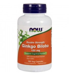 NOW Ginkgo Biloba - Гинкго билоба Двойная формула 120 мг, 100 вегетарианских капсул