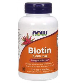 NOW Biotin 5000 mcg - Биотин витамины - БАД