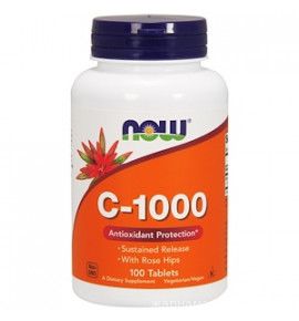 NOW C 1000 mcg — Витамин C в капсулах - БАД, 100 таблеток Now Food