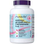 Eqville, Комплекс детский (Омега-3 с витаминами Е и Д) со вкусом клубники, капсулы, 120 шт