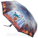 Зонт женский Diniya 177 17669 Кот под зонтом (сатин)