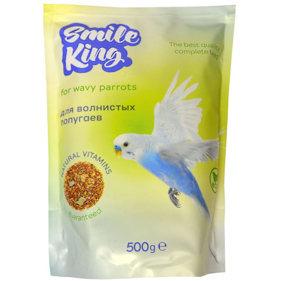 Корм для волнистых попугаев Smile King Premium сухой 500г (Беларусь)