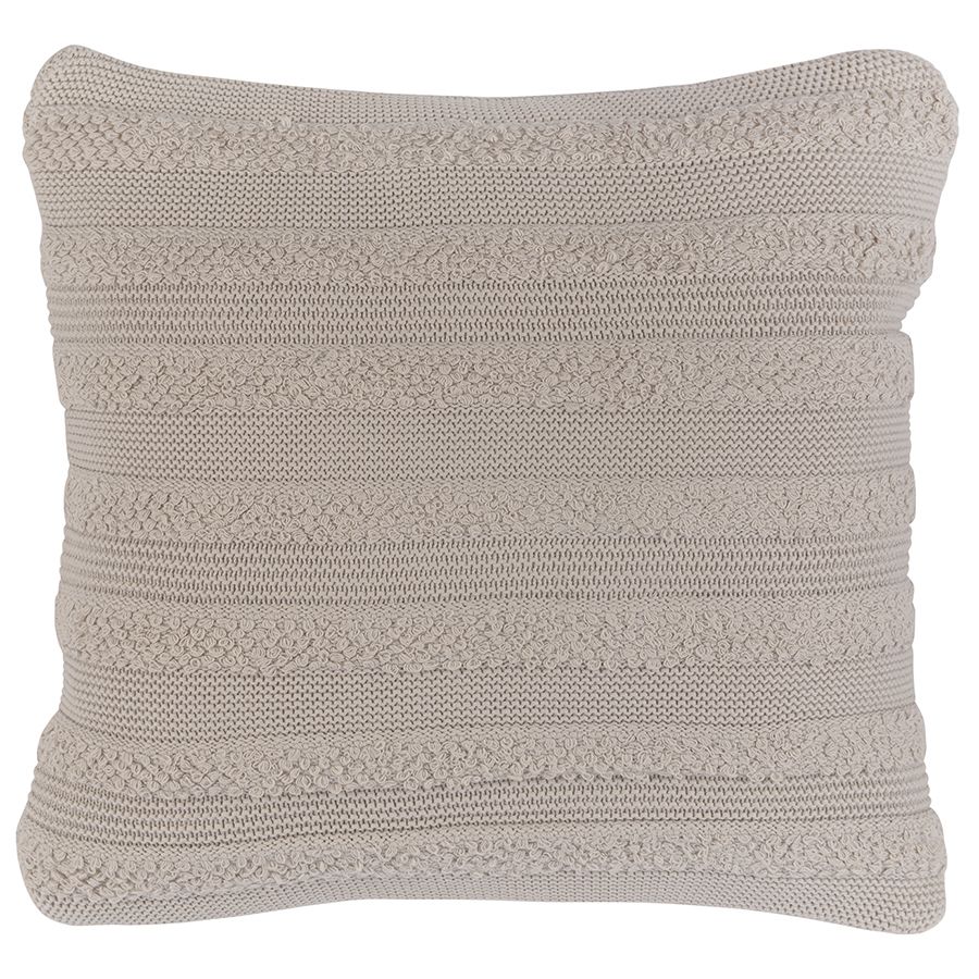 Подушка из хлопка с буклированной вязкой светло-серого цвета из коллекции Essential, 45х45 см