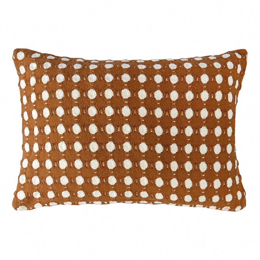 Чехол на подушку из хлопка Polka dots карамельного цвета из коллекции Essential
