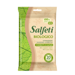 Влажные салфетки универсальные Salfeti (Салфети) Eco Biologico, 20 шт