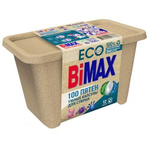 Капсулы для стирки BiMAX Эко 100 пятен, 12 шт, 221 г