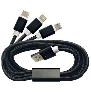 Нейлоновый кабель для зарядки c USB для micro-USB, Samsung A7, Apple Lightning в блистере