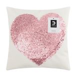 Наволочка для декоративных подушек Этель Сердце, размер: 40х40см, цв.розовый, велюр п/э 100%
