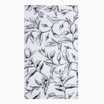 Полотенце кухонное Доляна Plant leaves размер: 35х60см, цв.белый/черный, рогожка 164г/м2, хлопок 100%