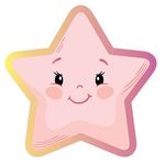 Наклейка Розовая звездочка на вспененном ПВХ, 30х30 см