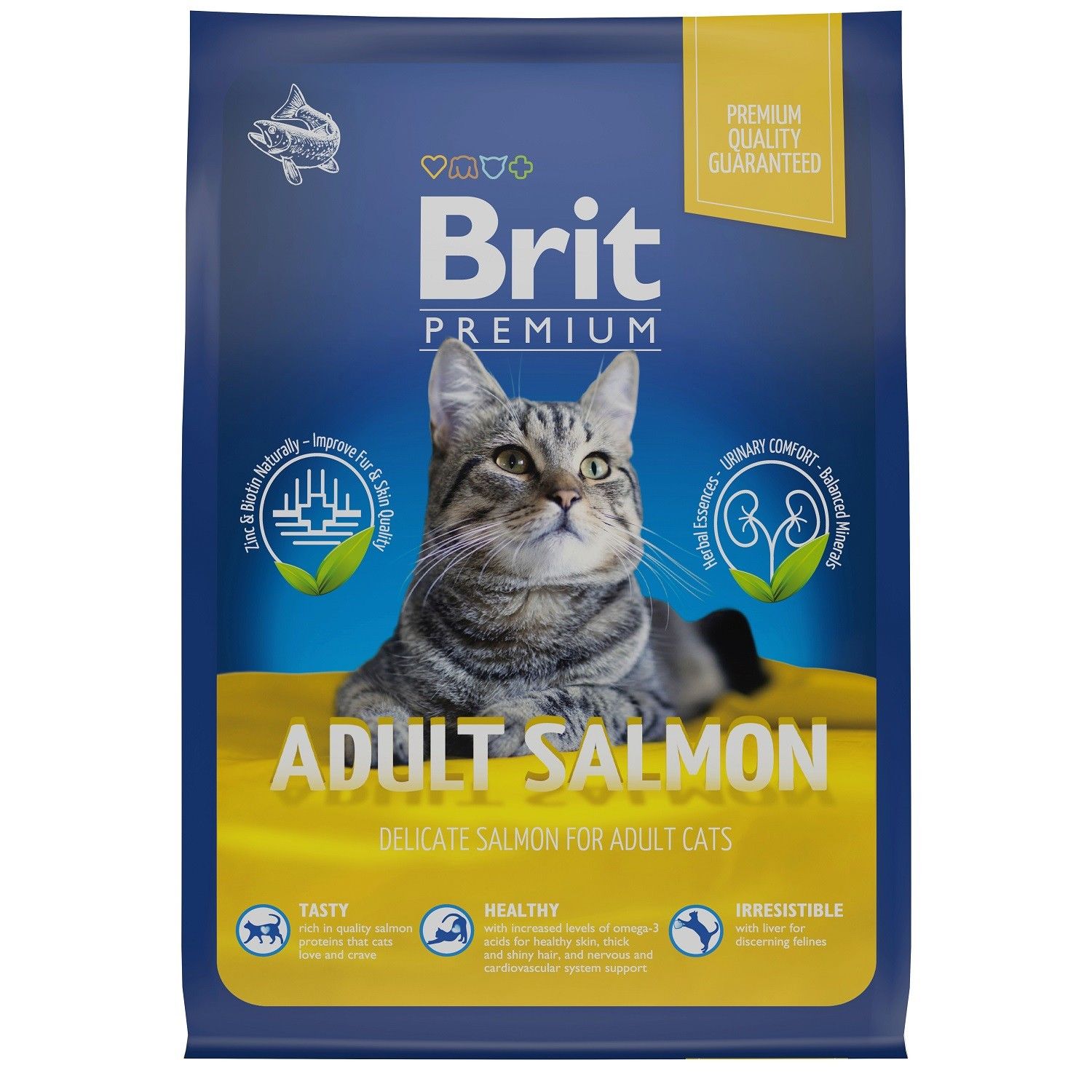 Корм для кошек сухой Brit Premium Cat Adult Salmon с лососем для взрослых кошек, 400 г