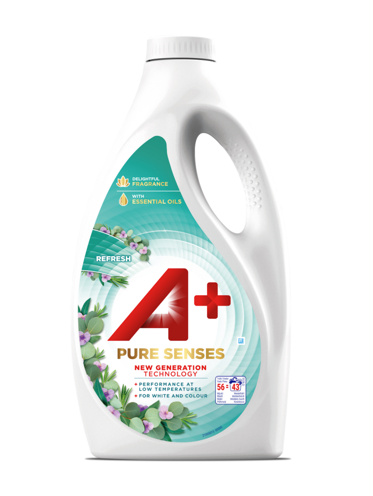 Жидкость для стирки белого и цветного белья A+ Pure Senses Refresh 2,8 л