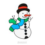 Наклейка новогодняя Снеговик в шарфе, 20х20см