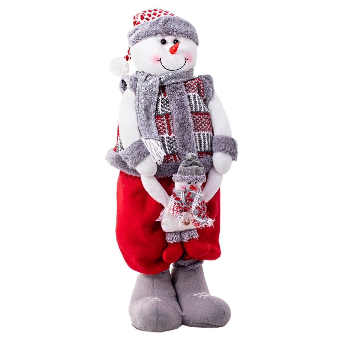 Фигура новогодняя Снеговик с выдвижными ногами, 73см