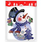 Панно-наклейка бумажное Веселый снеговик, 24х17 см