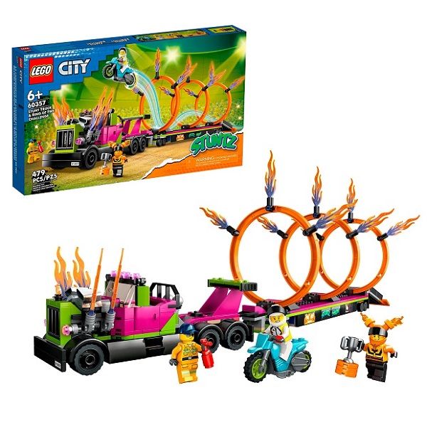 LEGO City Stuntz 60357LS конструктор Stuntz Stunt Truck & Ring of Fire Challenge