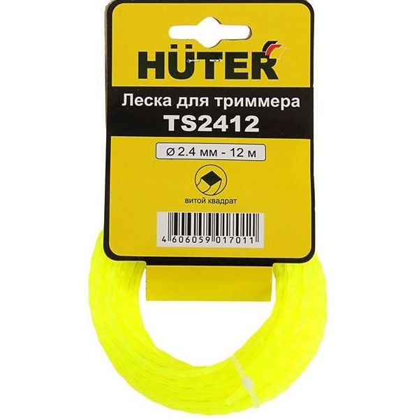 Леска Huter TS2412 2,4мм x 12м витой квадрат