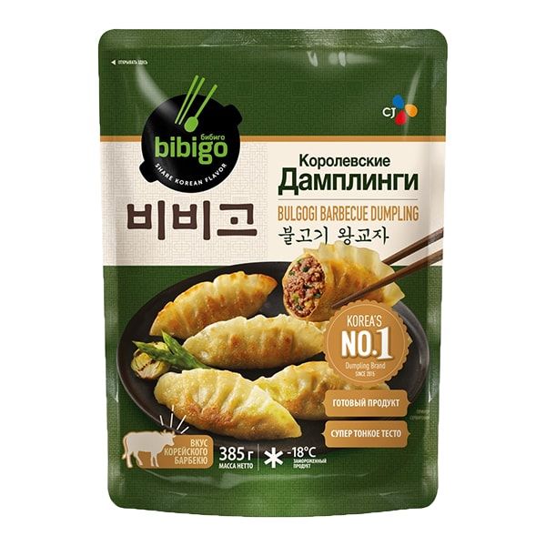 Дамплинги королевские из говядины со вкусом корейского барбекю CJ Bibigo, 385 г