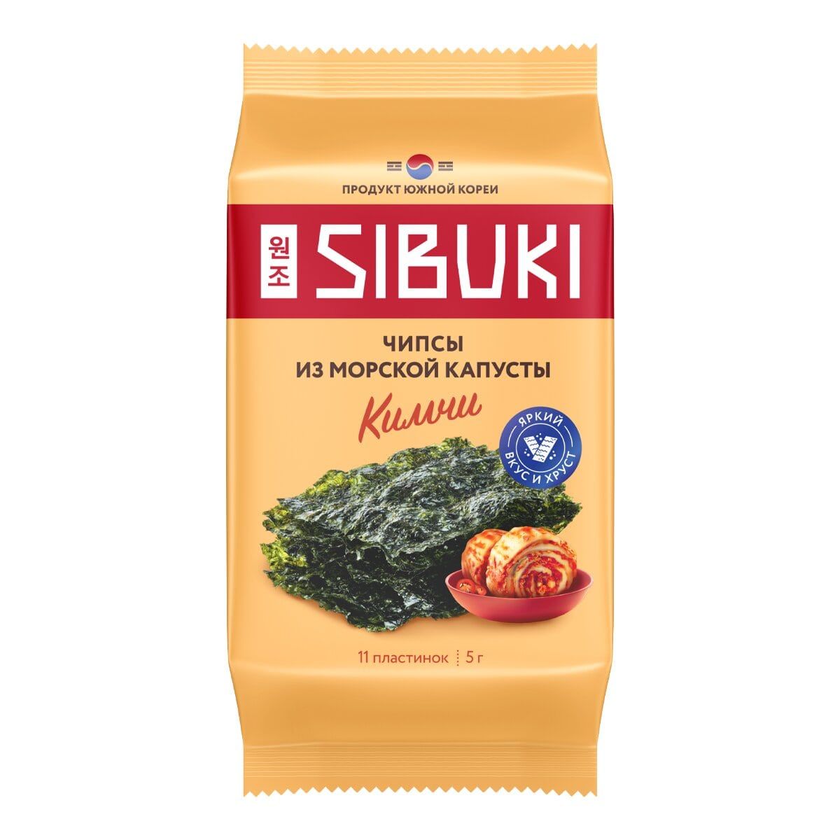 Чипсы из морской капусты Sibuki Кимчи, 5 г