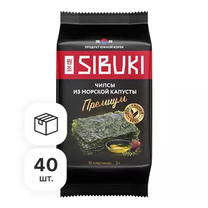 Чипсы из морской капусты Sibuki Премиум, 5 г х 40 шт