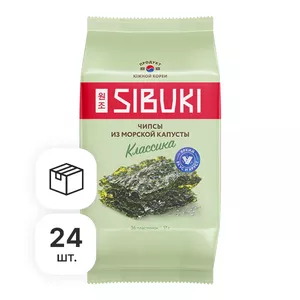 Чипсы из морской капусты Sibuki Классика, 17 г х 24 шт