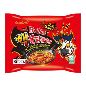 Лапша быстрого приготовления Hot Chicken 2X Spicy со вкусом курицы Samyang, пачка 140 г