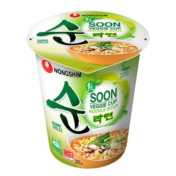 Лапша быстрого приготовления Soon Veggie овощная Nongshim, стакан 67 г