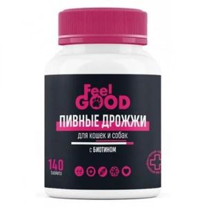 Feel Good Пивные дрожжи с биотином и чесноком для животных 140 шт