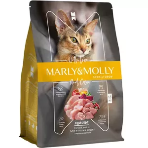 Marly&Molly Корм с курицей для стерилизованных кошек 1,5 кг