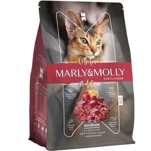 Marly&Molly Корм с ягненком для стерилизованных кошек 1,5 кг