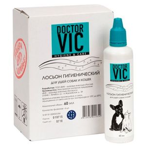 Doctor VIC Лосьон для ушей гигиенический для собак и кошек 60 мл