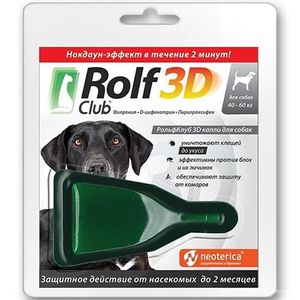 Rolf Club 3D Капли от блох и клещей для собак весом от 40 до 60 кг