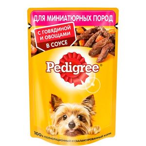 Pedigree Кусочки говядины с овощами для собак мелких пород 85 гр