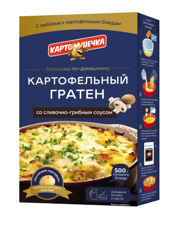 КАРТОШЕЧКА Гратен картофельный с ГРИБНЫМ соусом картон 100г