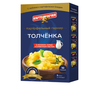 КАРТОШЕЧКА Картофельный гарнир ТОЛЧЕНКА с молоком.маслом и солью картон 200г