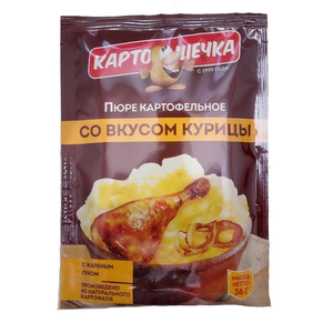 КАРТОШЕЧКА Пюре картофельное ПАКЕТ СО ВКУСОМ КУРИЦЫ 36г